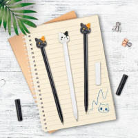 Ручка шариковая Юнландия Кошка синяя, 0.35мм, корпус ассорти