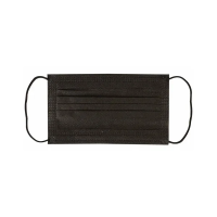 Маска защитная медицинская 3-слойная черная, 50 шт, пакет, SMS