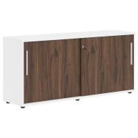 Шкаф низкий с дверьми купе ELC 1643 Дуб Денвер тёмный/Белый/Белый 1606х430х750 EDIS