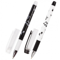 Шариковая ручка Brauberg Black&White Melody синяя, 0.7мм, черно-белый корпус