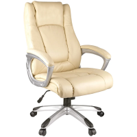 Кресло руководителя Helmi Capital HL-E09, экокожа, бежевая, крестовина пластик