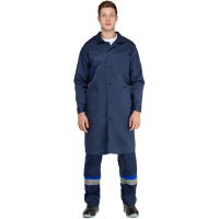 Халат рабочий мужской Рабочий (р.48-50) 170-176, синий, смесовая ткань, с водоотталкивающей пропиткой, 1 шт