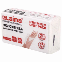 Бумажные полотенца Laima Premium Unit Pack H2, листовые, 2 слоя, 200шт, белые