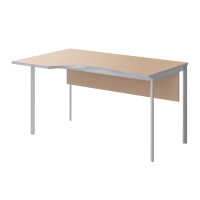 Стол прямой Skyland Imago-S СА-1SD, эргономичный, левый, клен/алюминий, 1600х900х755мм