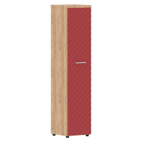 Шкаф колонка с глухой дверью и топом TLHC 42.1(L) Красный/Дуб Бофорд Z 430х452х1968 TORR LUX