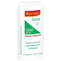 Заменитель сахара Milford Suss 1200шт, баночка с дозатором