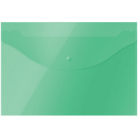 Пластиковая папка на кнопке Officespace зеленая, А4, 120мкм