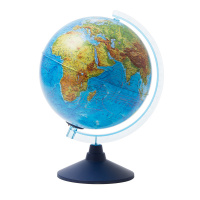 Глобус физико-политический Globen 25см, на круглой подставке, с подсветкой от батареек