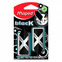 Ластик MAPED Black PYRAMIDE, черный, в карт. футляре, в блистере 2шт