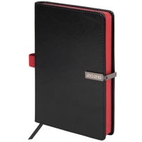 Ежедневник датированный 2026 А5 138x213 мм, BRAUBERG 'Inspiration', под кожу, цветной срез, черный,