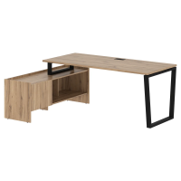 Стол с тумбой EVCT 19814 Дуб Денвер светлый/Черный 1960х1400х750 EDIS