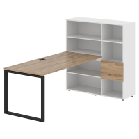 Рабочая станция EQRST 1217 Дуб Денвер светлый/Черный 2190х1250х1355 EDIS