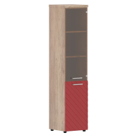 Шкаф колонка комбинированая с топом TLHC 42.2(R) Красный/Дуб Каньон Z 432х450х1968 TORR LUX