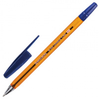 Ручка шариковая BRAUBERG 'M-500 AMBER', СИНЯЯ, корпус тонированный оранжевый, узел 0,7 мм, линия пис