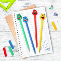 Ручка шариковая Юнландия Монстрик синяя, 0.35мм, корпус ассорти