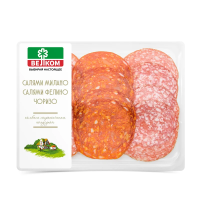 Колбаса Велком Милано-фелино-чоризо сырокопченая нарезка, 90г