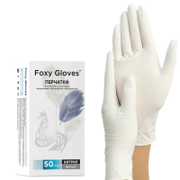 Перчатки нитриловые Foxy Gloves р.S, белые, 50 пар