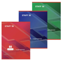 Тетрадь Staff Стандарт, A4, 80 листов, в клетку, на скрепке, мелованный картон