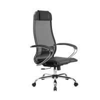 Кресло офисное Метта Комплект 4 ткань-сетка, черный, крестовина хром