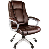 Кресло руководителя Helmi Capital HL-E09, экокожа, коричневая, крестовина пластик