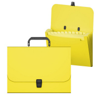 Портфель пластиковый ErichKrause Matt Neon, с 12 отд, A4, желтый