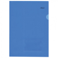 Папка-уголок Hatber синяя, А4, 180мкм