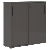 Шкаф средний с дверьми купе EMC 1343 Мокко/Черный/Мокко 1346х430х1355 EDIS