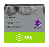Картридж ленточный Cactus CS-DK11202 DK-11202 черный для Brother P-touch QL-500, QL-550, QL-700, QL-