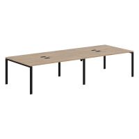 Стол 4-х местный EUWST 3513 Дуб Денвер светлый/Черный 3526х1346х750 EDIS