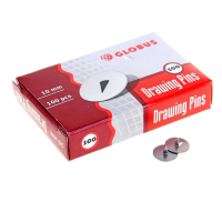 Кнопки канцелярские Глобус 10мм, 100шт/уп, металлические