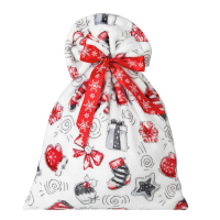 Tarrington House Плед микровелюр с сумкой синий с принтом подарки, 150 х 200см