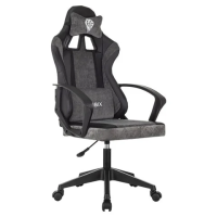 Кресло компьютерное BRABIX 'Forcer GM-127', 2 подушки, экокожа/велюр, черное/серое, 533216