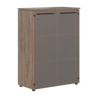 Шкаф со стеклянными дверьми MMC 85.2 Антрацит/Кария Пальмира 854х423х1188 MORRIS TREND