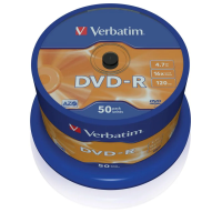 Диск DVD-R Verbatim 4.7Gb, 16х, Cake Box, 50шт/уп