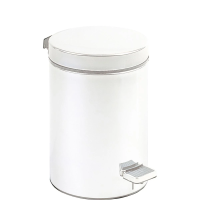 Мусорное ведро с педалью Nofer нерж.сталь 12л, белое, 09100.12.W