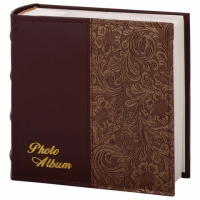 Фотоальбом Brauberg коричневый с узором, 300 фото, 10х15см