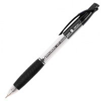 Ручка шариковая автоматическая Brauberg Metropolis черная, 0.35мм, прозрачно-черный корпус