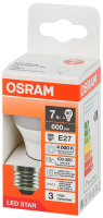 Лампа светодиодная Osram Е27 6.5Вт холодный свет шар