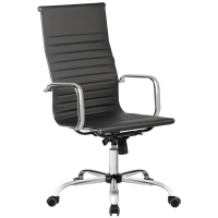 Кресло руководителя Easy Chair 711 черный, кожзам, хром