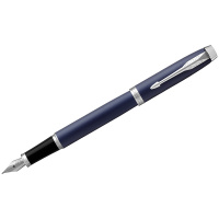 Перьевая ручка Parker IM Core F, темно-синий/серебристый корпус, 1931647