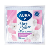 Ватные палочки Aura Beauty 100шт, в пакете