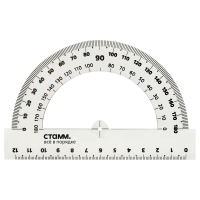 Транспортир 12см, 180° СТАММ, прозрачный бесцветный