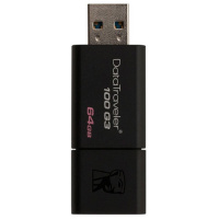 USB флешка Kingston DataTraveler 100 G3 64Gb, 40/10 мб/с, черный