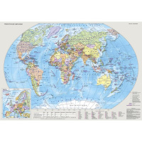 Настенная карта Атлас Принт Мир и Россия двусторонняя, 490x340 мм