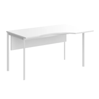 Стол прямой Skyland Imago-S СА-1SD, эргономичный, правый, белый/белый полуматовый, 1600х900х755мм