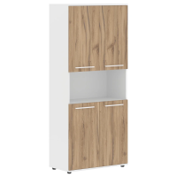 Шкаф высокий широкий EHCS 85.4 Дуб Денвер светлый/Белый/Белый 852х430х1967 EDIS