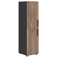 Шкаф средний узкий VRMCS 40.4 Американский орех/Яшма черный 400х430х1517 VELION VENEER