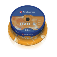 Диск DVD-R Verbatim 4.7Gb, 16х, Cake Box, 25шт/уп