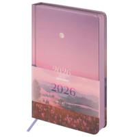 Ежедневник датированный 2026 А5 138x213 мм, BRAUBERG 'Vista', под кожу твердый, 'Serenity', 117459