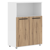 Шкаф средний широкий EMCS 85.3 Дуб Денвер светлый/Черный/Белый 852х430х1199 EDIS